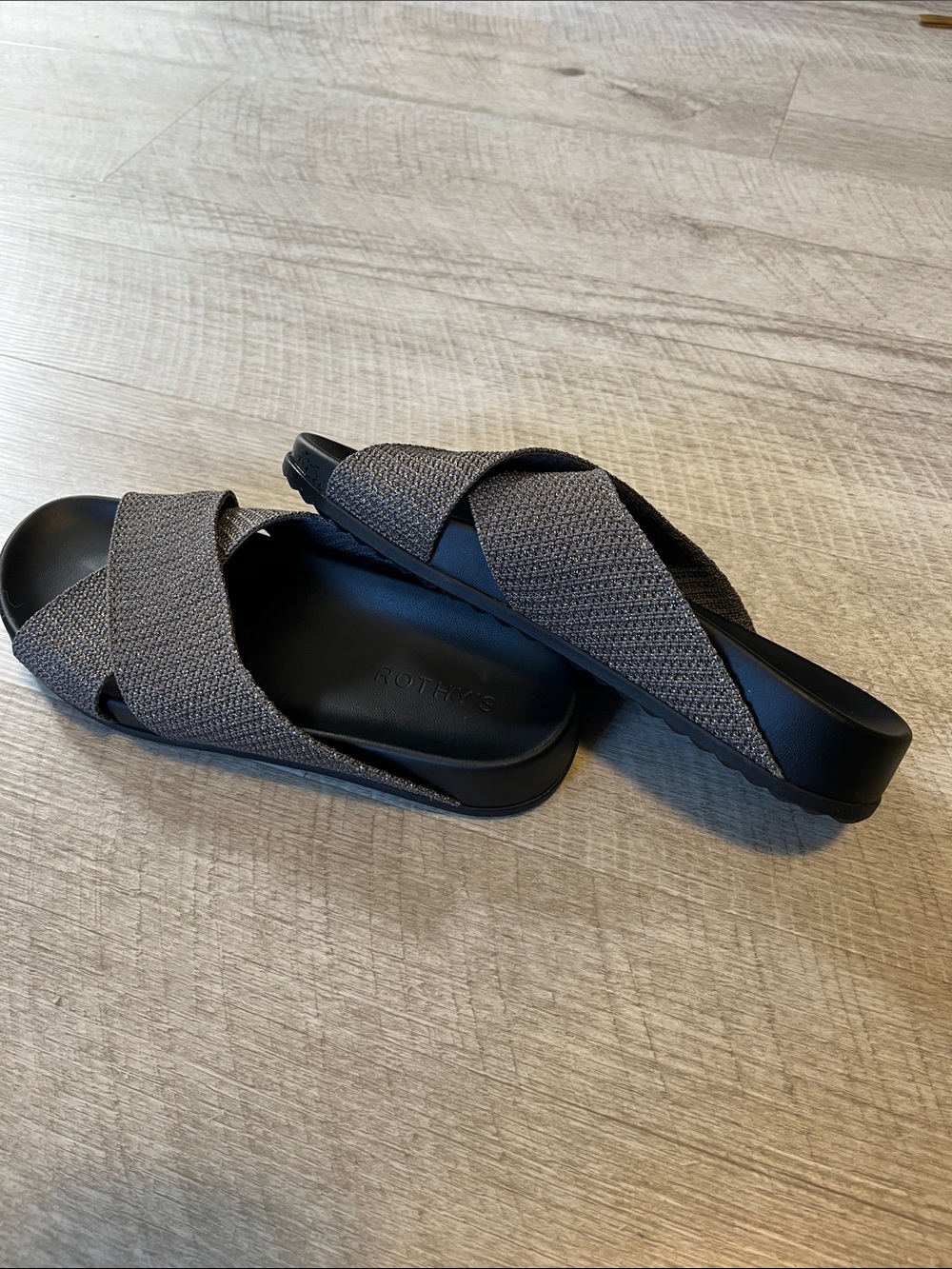 Rothy's Gray Crossband Slide Sandals - Picture 2 of 5